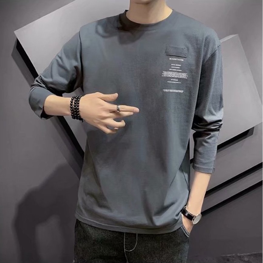Áo Thun Nam Nu Cổ Tròn Form Rộng, Áo Thun nỉ unisex Áo Thun Nam Dài Tay Cổ Tròn Thời Trang Hàn Quốc