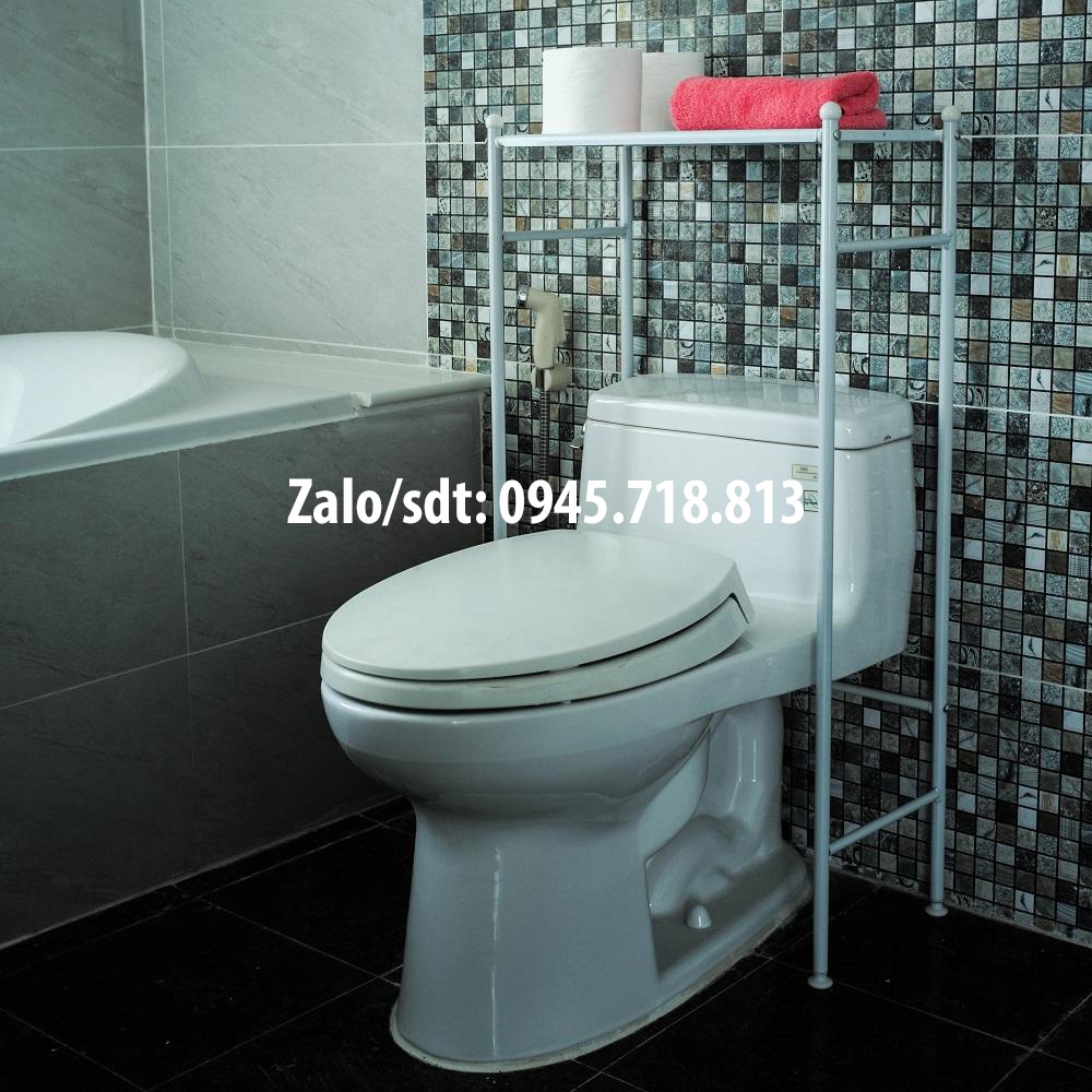 Kệ Toilet 3 Tầng Kệ Nhà Vệ Sinh, Bồn Cầu Chắc Chắn Màu Trắng