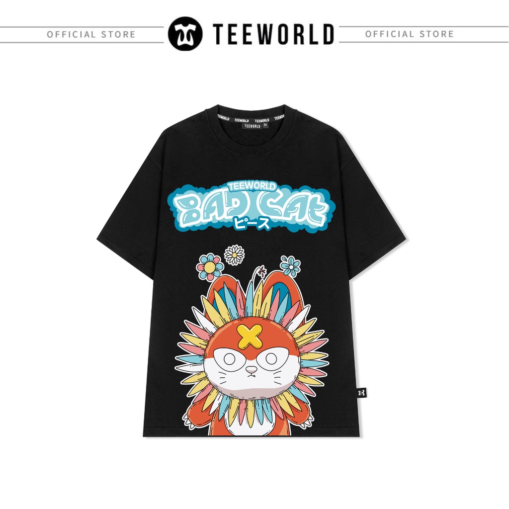 Áo thun Teeworld Xalo Cat - TW Zoo Collection Đen Nam Nữ Form Rộng Unisex