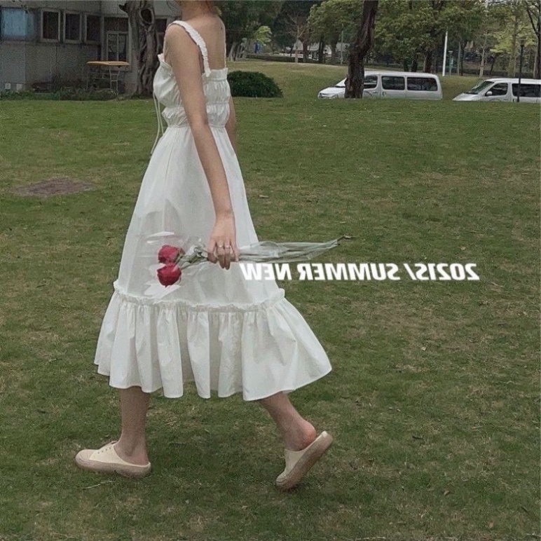 Váy Nữ 2 Dây Trắng Chun Ngực Dáng Xòe Free Ship, Váy Đầm Nữ Thời Trang Phong Cách Bồng Bềnh Tiểu Thư Giá Rẻ Chất Lượng | BigBuy360 - bigbuy360.vn