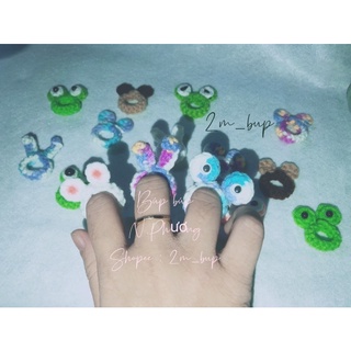 Nhẫn đan len , nhẫn len handmade hình ếch , gấu , thỏ . nhẫn cặp đôi