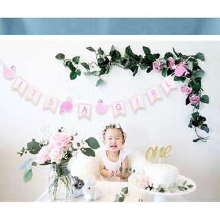 Băng rôn cá voi trang trí sinh nhật bé