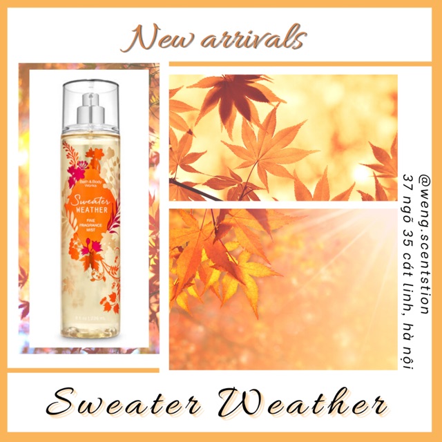 ( MÙI HOT ) Xịt thơm Bath &amp; Body Works mùi Sweater Weather