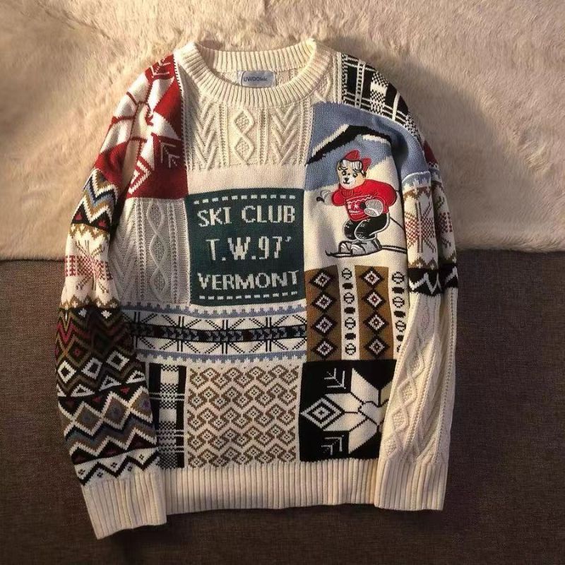 Áo len Unisex form rộng hoạ tiết trẻ trung cá tính