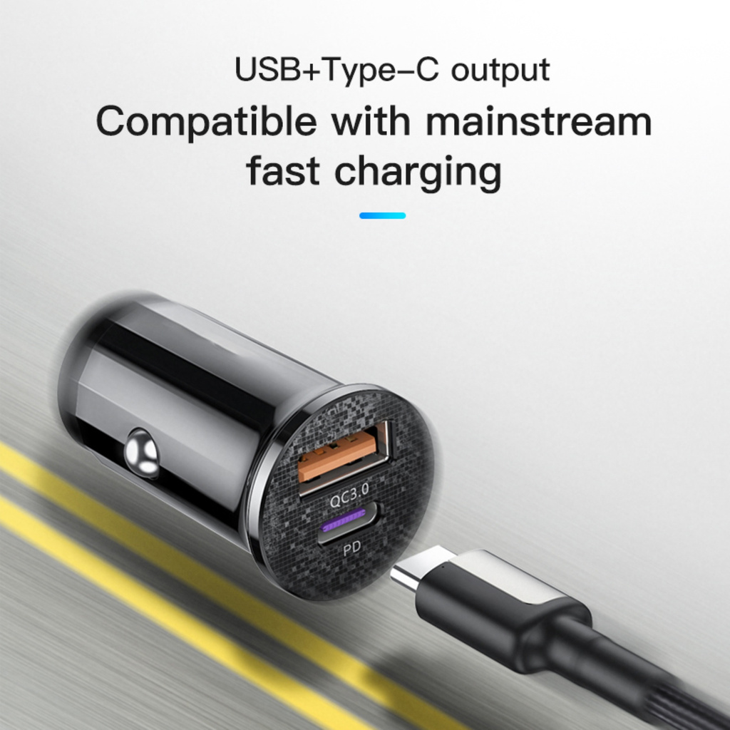 Cốc Sạc Nhanh 48w Qc3.0 Mini Usb Type-C Pd Chuyên Dụng Cho Xe Hơi