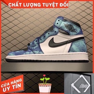(Full Box + Bill) Giầy Thể Thao Loang Jordan Xanh Nam Nữ Dây Đen