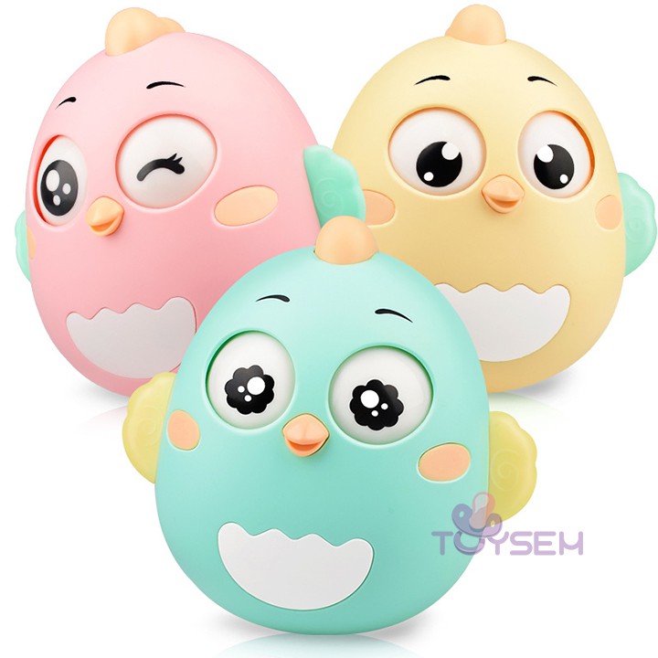 Đồ chơi trẻ sơ sinh gà con lật đật có chuông toysem lục lạc lắc kêu - Quà tặng sinh nhật đầy tháng thôi nôi cho bé