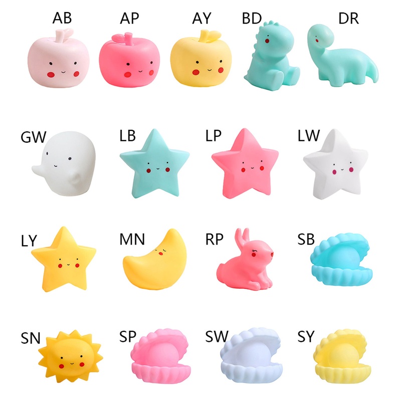 Đèn ngủ silicone hình khủng long/ mặt trăng/ ngôi sao/ thỏ đáng yêu dành cho trẻ em