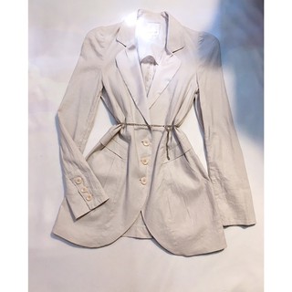 Vest blazer 3 nút tay lật cổ phối lụa