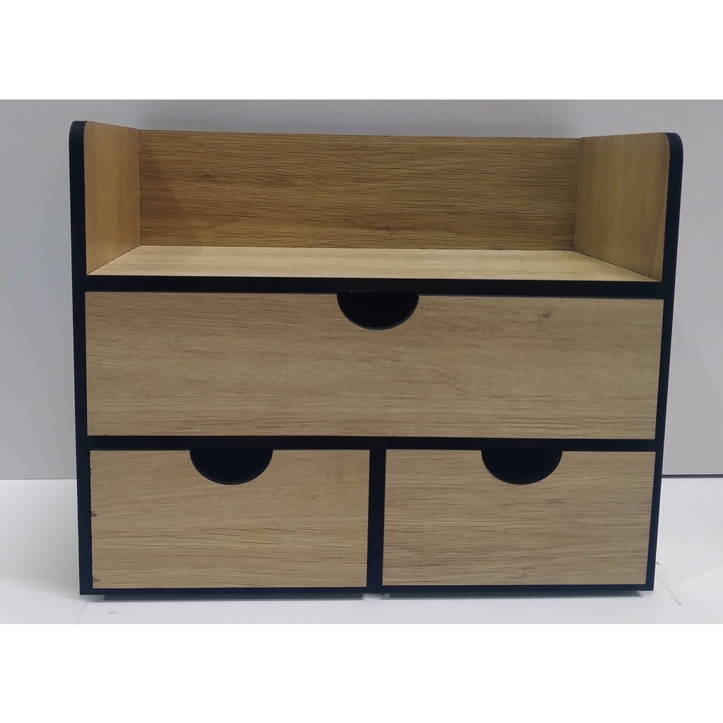 Kệ Tủ gỗ mini để bàn 3 ngăn kéo đựng văn phòng phẩm 01.