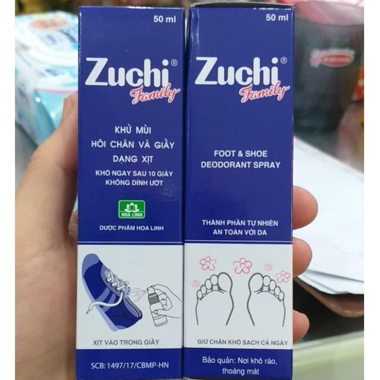Zuchi family Khử mùi hôi chân và giầy dạng xịt 50ml