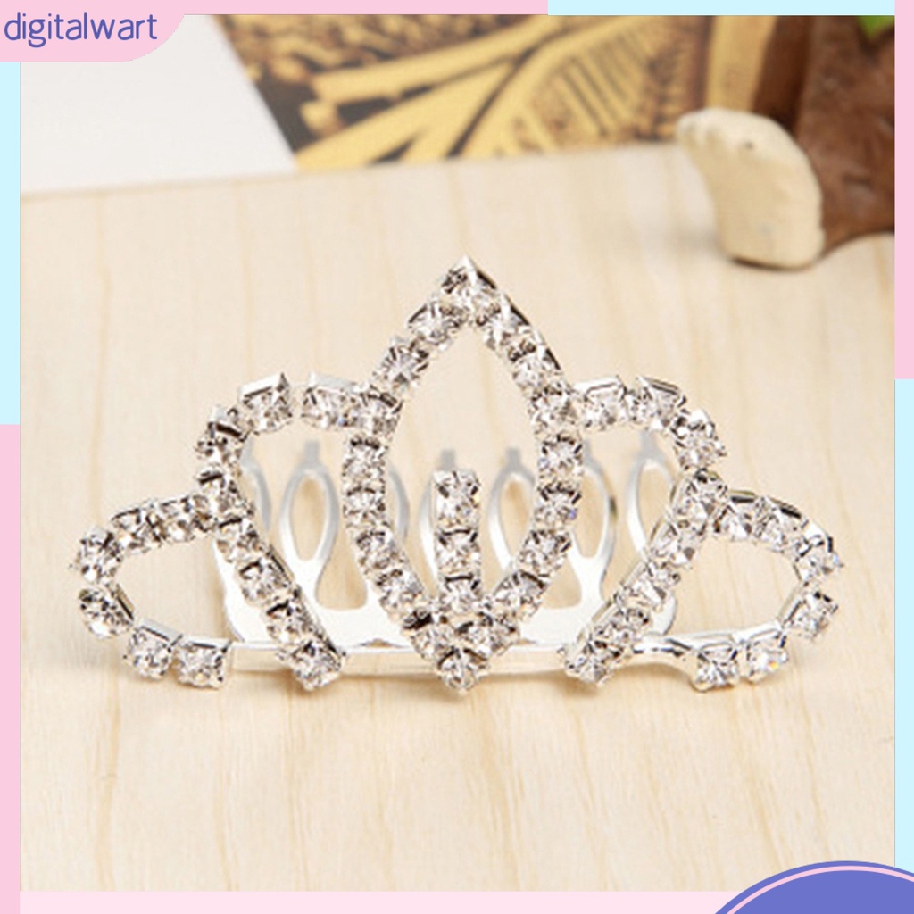 Kẹp tóc lược hình vương miện đính đá phong cách thời trang cho nữ