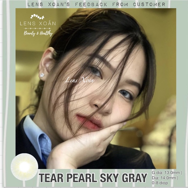 Áp tròng TEAR PEARL HOLOGRAM SKY GRAY-LENS ME( LENS XOẮN)