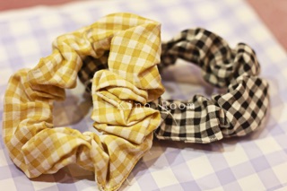 Cột Tóc, Buộc Tóc Vải Scrunchie Kẻ Caro Hanmade - ( Ảnh Thật)