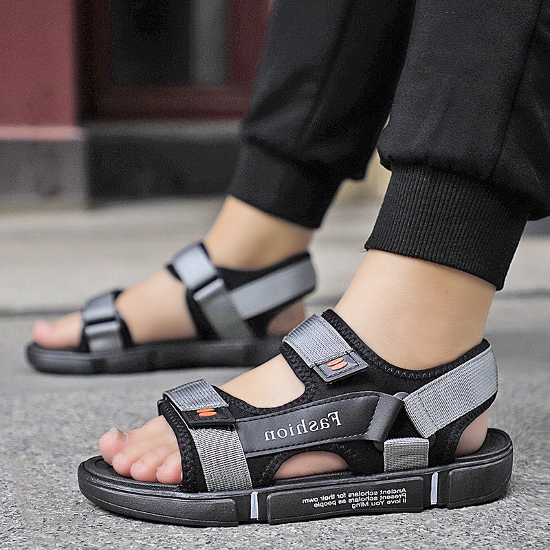 (Có 2 Mau) Giầy Sandal nam quai dù - Dép quai hậu học sinh Fashion 2 quai mới