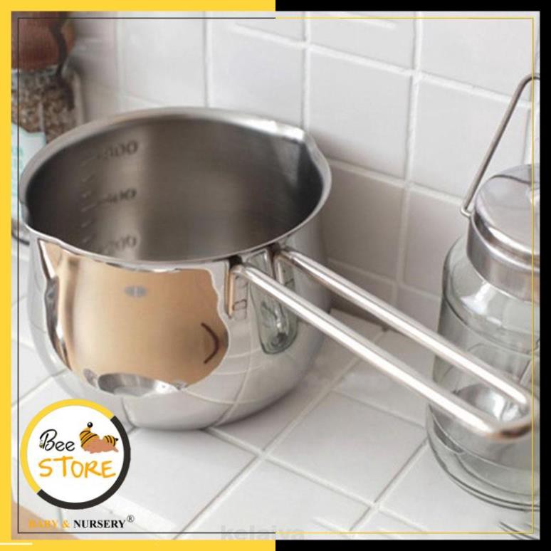Nồi inox kèm hấp Milk Pot, Xoong inox kèm xửng hấp cho bé