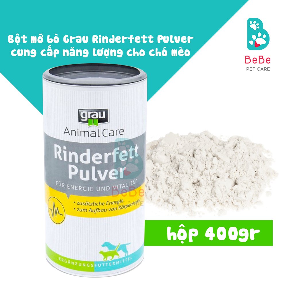 Bột Mỡ Bò GRAU Rinderfett-Pulver - Bổ Sung Dinh Dưỡng Cho Chó Mèo