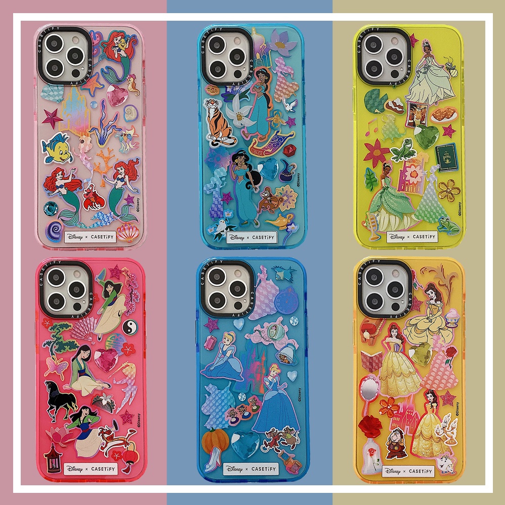 Ốp điện thoại TPU dẻo dạ quang in hình công chúa Disney cho iPhone 11 12 Pro Max XS Max XR X 7 8 Plus 6Plus 6