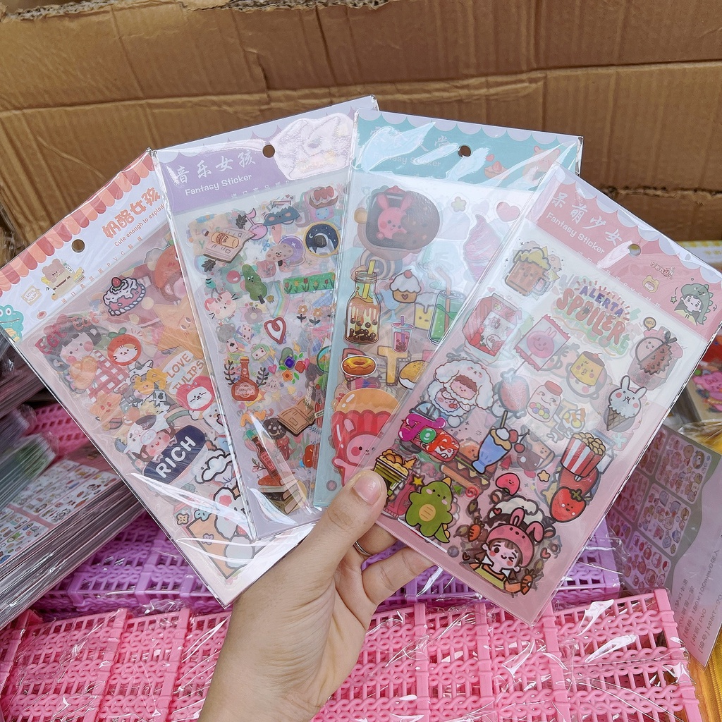 Set 6 Tấm Sticker Trong Dễ Thương - Giao Mẫu Ngẫu Nhiên