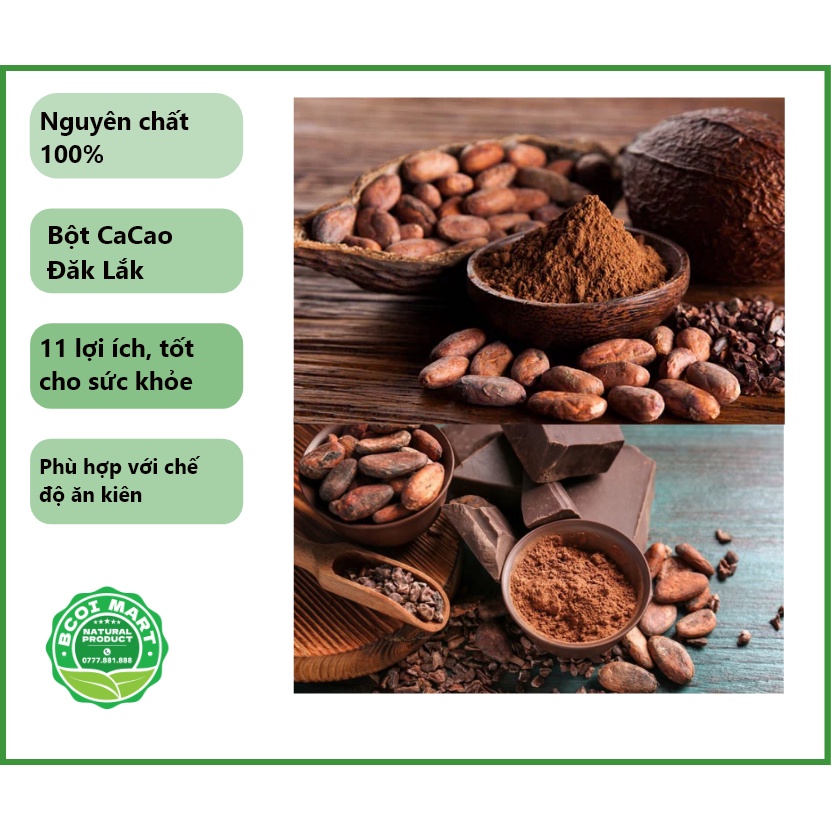 Bột Cacao nguyên chất 100% - Cacao Đăk Lăk 500 gram