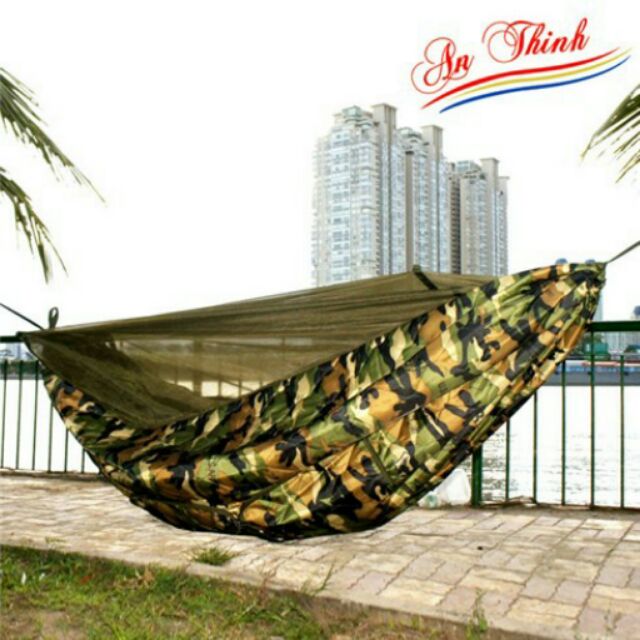 Võng dù lính có mùng An Thịnh có kèm 2 dây dù