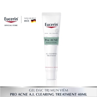 COMBO Tinh Chất Dành Cho Da Mụn Eucerin Pro ACNE Solution AI Clearing Treatment (40ml) - Gel rửa mặt Eucerin 200ml