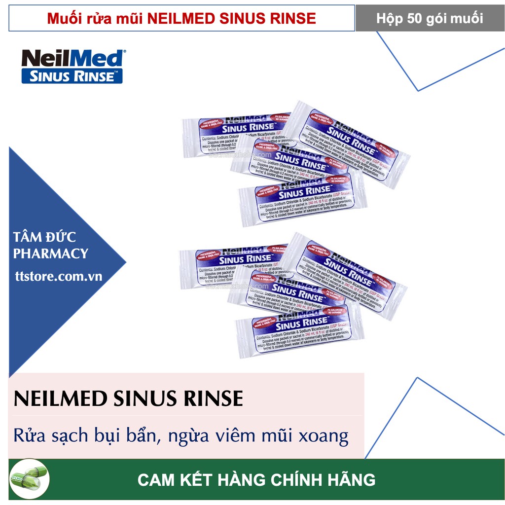 [CHÍNH HÃNG] - Muối Rửa Mũi NEILMED Sinus Rinse [Hộp 50 gói] [Nelmed, neomed, nelmet]