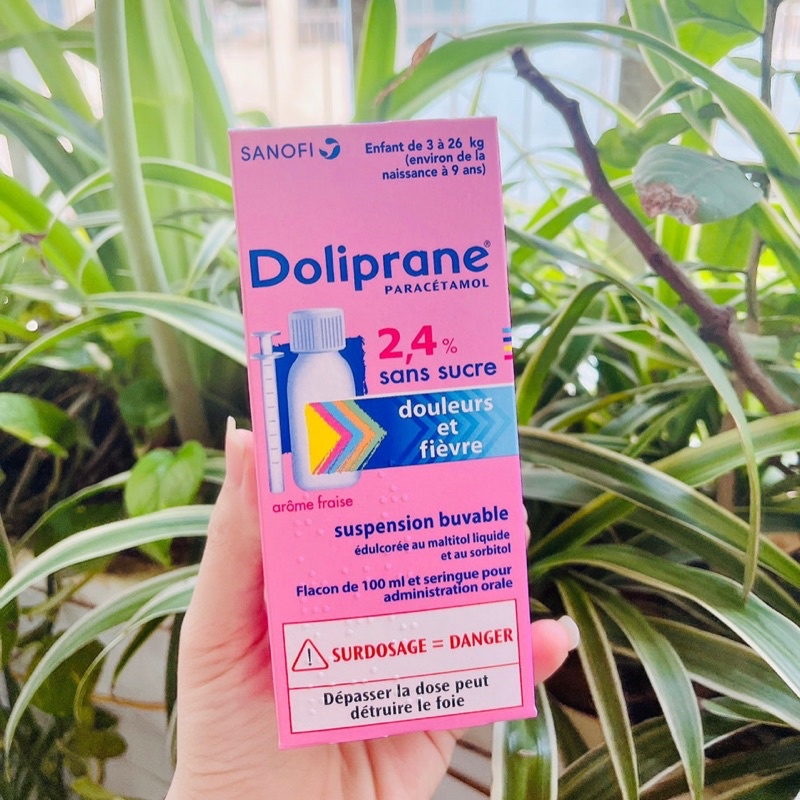 Siro Hạ sốt Doliprane 100ml Pháp cho bé từ 3-26kg