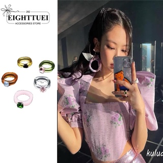 Nhẫn trong suốt đính hạt phong cách Hàn Quốc