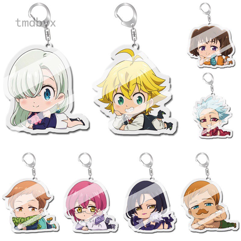 Tmdbyx Móc Khóa Nhựa Acrylic Trong Suốt Hình Nhân Vật Meliodas Elizabeth Hawk Trong Phim Seven Deadly Sins