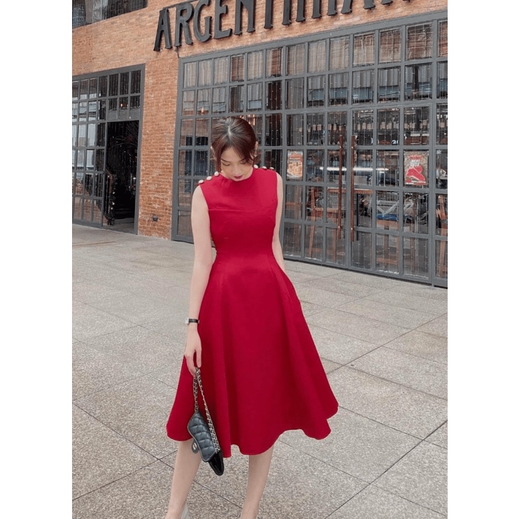 (Free ship) Đầm FORD Cụt Tay Có Đính Cườm Vạ Trên Vai Áo Siêu Hot UP HHP Fashion