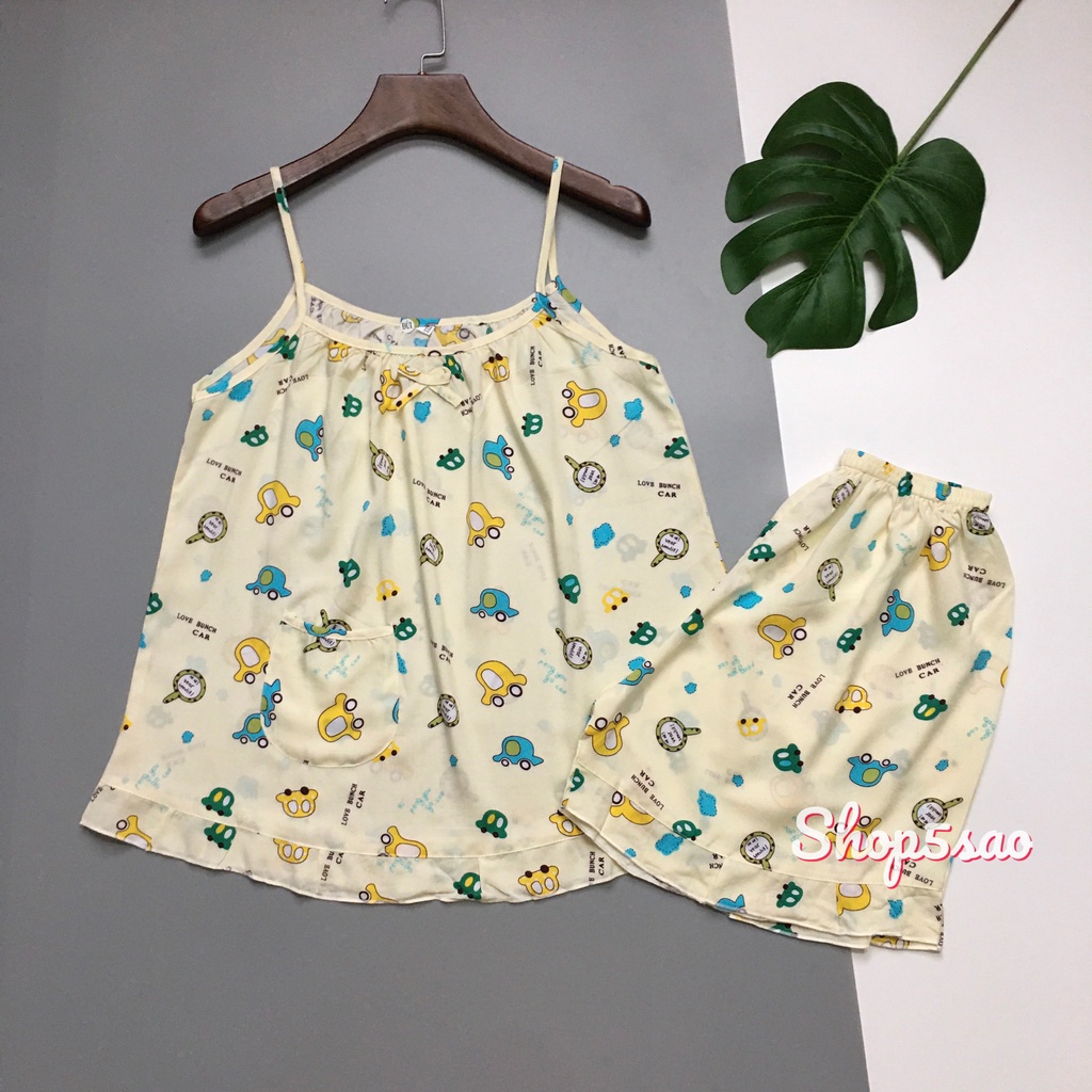 Đồ bộ ngủ nữ, bộ đùi tole lanh [FREESHIP] dây nhiễn,vải dầy,mền mịn,mặc mát, thấm hút mồ hôisize 45-65kg