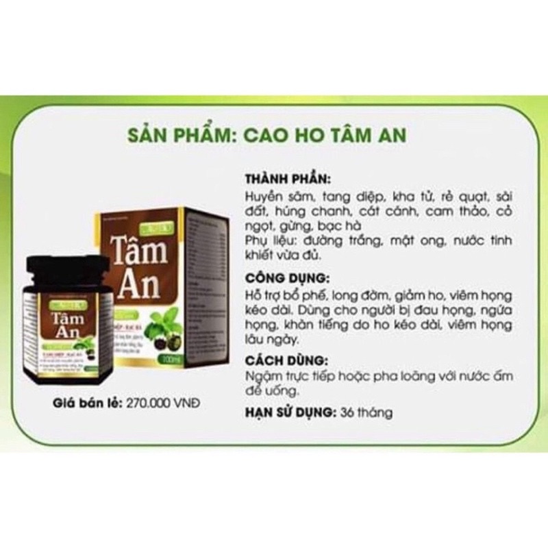 Cao ho Tâm An chính hãng