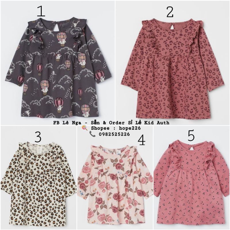 Váy cotton HM UK/US/JP chính hãng size từ 4-6m đến 3-4y