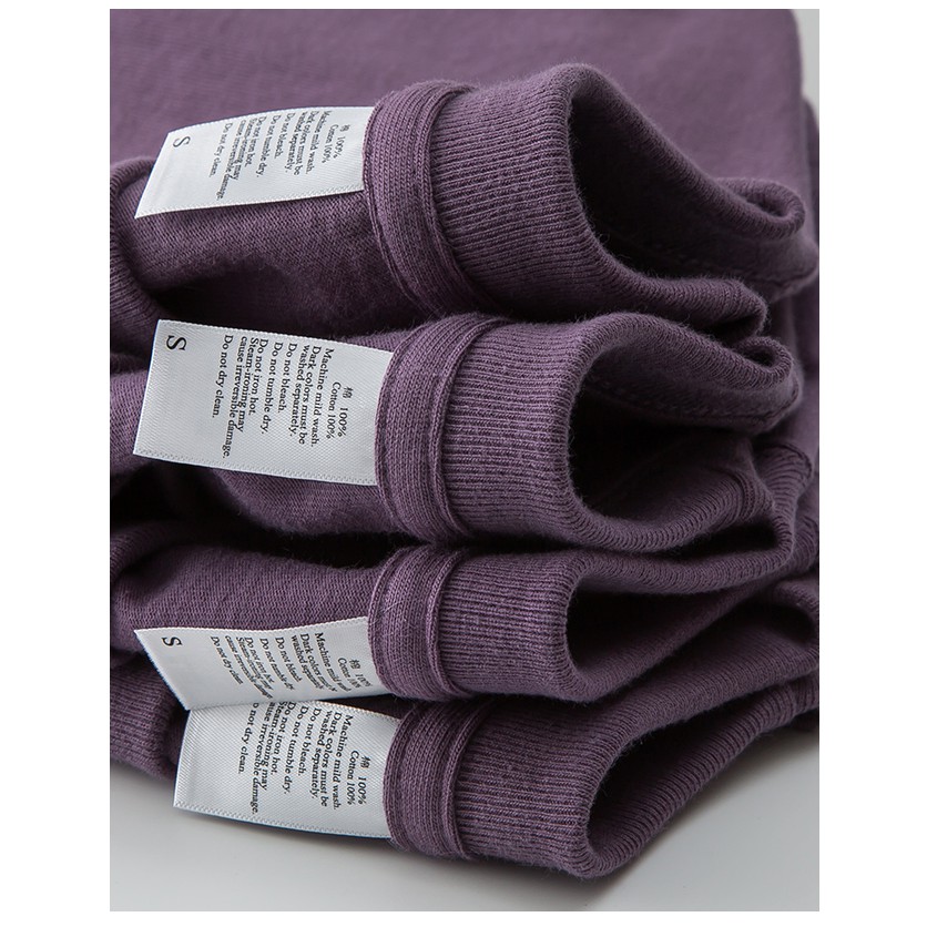 260G Áo thun 100% vải Cotton chải kĩ, loại bỏ lông thừa - Định lượng 260gsm - Áo Phông Màu Tím form Unisex Mùa Hè 2022