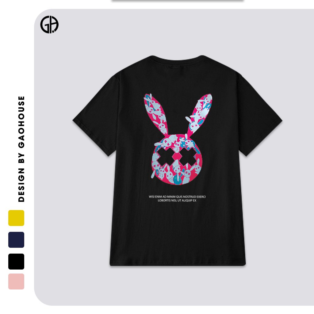 Áo thun nam nữ THỎ RỰC RỠ oversize Gạo House phong cách unisex form rộng in hình chất cotton[V182]