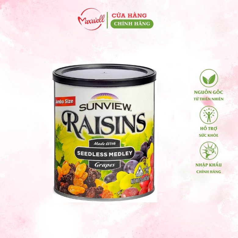 Nho thập cẩm khô sunview raisins mỹ 450g Healthy care