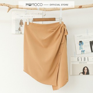 Chân Váy Nữ Dáng Suông MOMOCO Chất Vải Cao Cấp Mềm Mịn Thiết Kế Vạt Lệch Buộc Nơ Bên Hông M2134