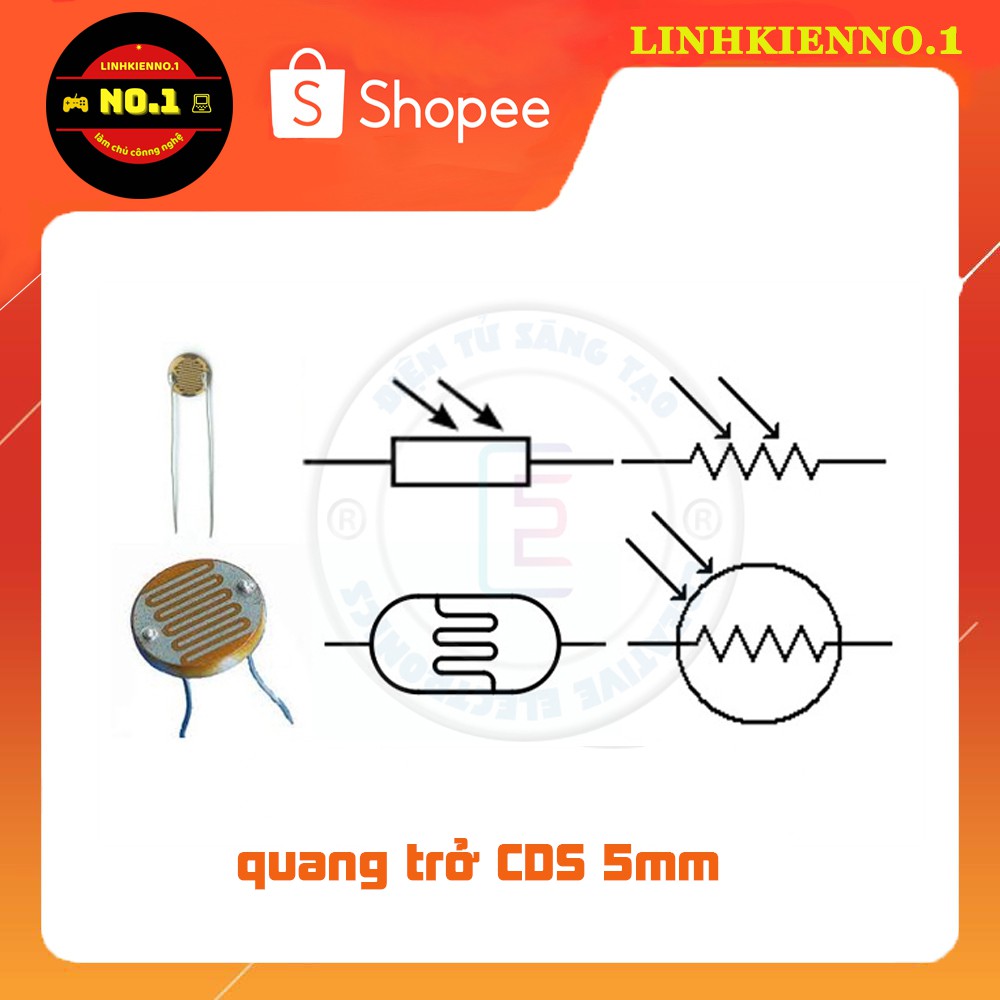 Quang trở CDS 5mm cảm biến ánh sáng - PVX80062