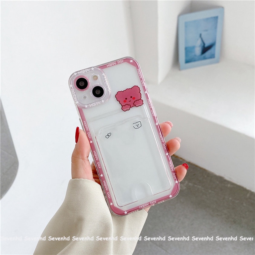 Ốp Điện Thoại Mềm Trong Suốt Có Ngăn Đựng Thẻ Cho iPhone 14 13 12 11 Pro Max X XR Xs Max 8 7 6 6s Plus SE 2020