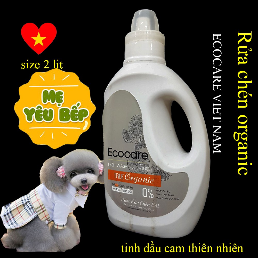 SIÊU KHUYẾN MẠI ! Nước Rửa Chén hữu cơ Bồ Hòn Ecocare hương Cam 2L thương hiệu Ecocare