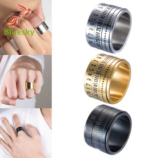 Nhẫn thép không gỉ cổ điển đồng hồ thời gian thực tế