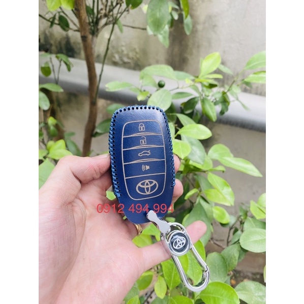 Bao Da Chìa Khóa Ô tô Toyota Fortuner, Hilux, Inova, Camry Khóa thông minh , bọc chìa khoá da thật khâu tay