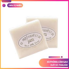 LỐC 12 BÁNH Xà phòng trắng da cám gạo/sữa dê Thái Lan 100g, cám gạo jam 65g