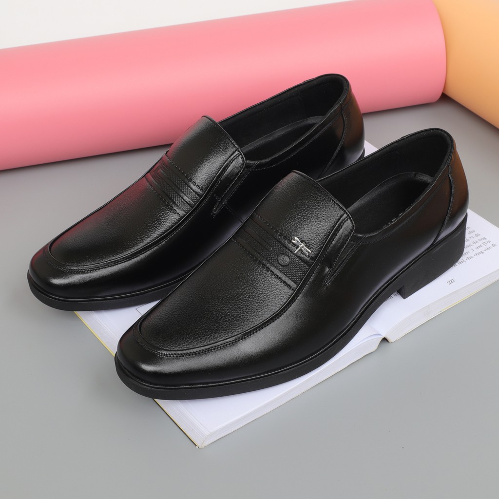Giày lười nam trung niên da bò xịn xò, khâu đế chắc chắn - HT.NeO 4066
