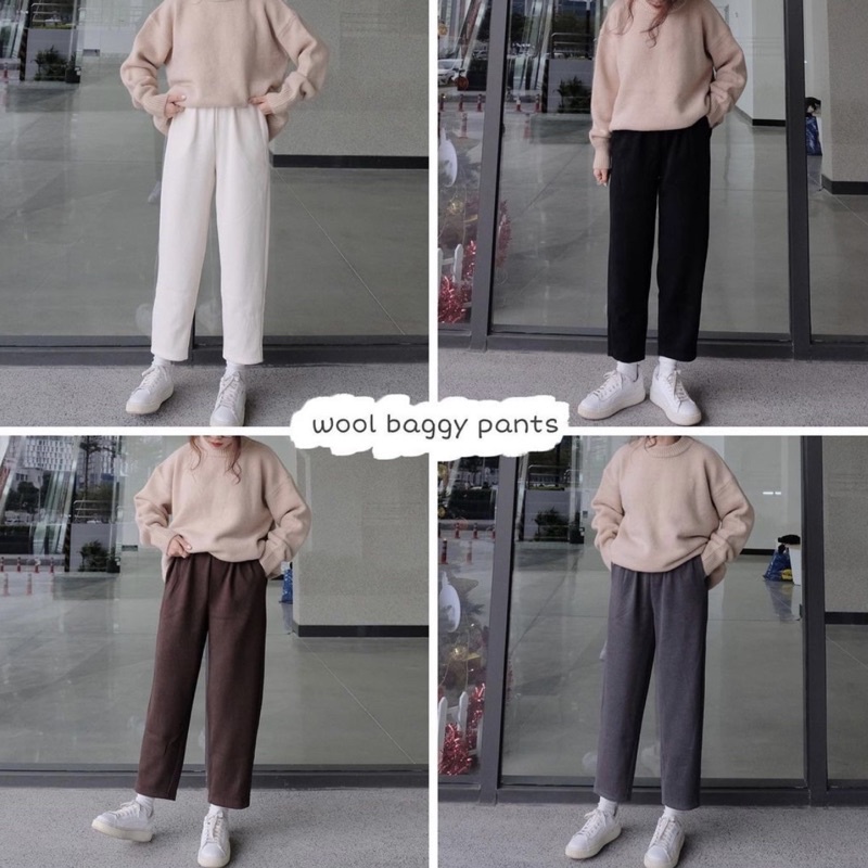 Quần baggy len tăm, quần len tăm ống côn Bazic one