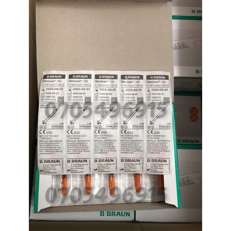 Kim chích tiểu đường Isulin Braun Iu100