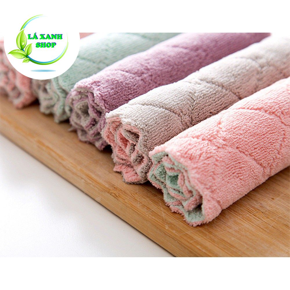 Khăn Lau Bát Đĩa T2 SIZE 21X13,5Cm Sợi Cotton Thấm Hút Nước - Khăn Lau Bếp Lau Tay Đa Năng 2 Mặt Dày Dặn