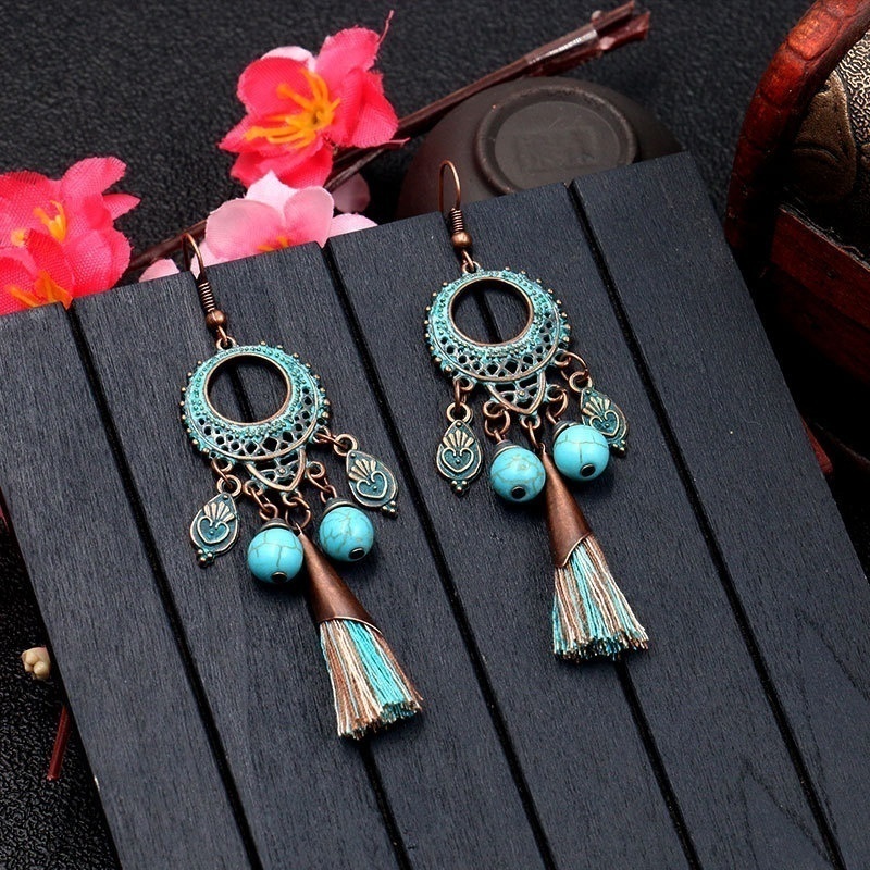 Đôi Khuyên Tai Dài Phong Cách Vintage Thời Trang Cho Nữ