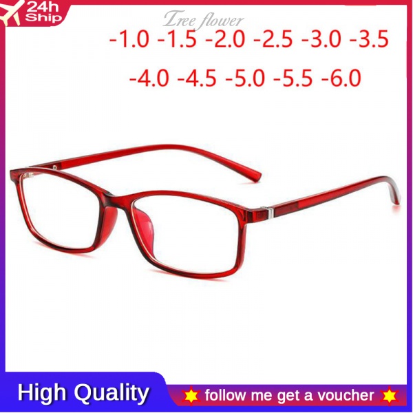 Mắt kính Gọng Vuông Trong Suốt Dành Cho kính Cận TR90 -1 -1.5-2 -2.5 To -6.0